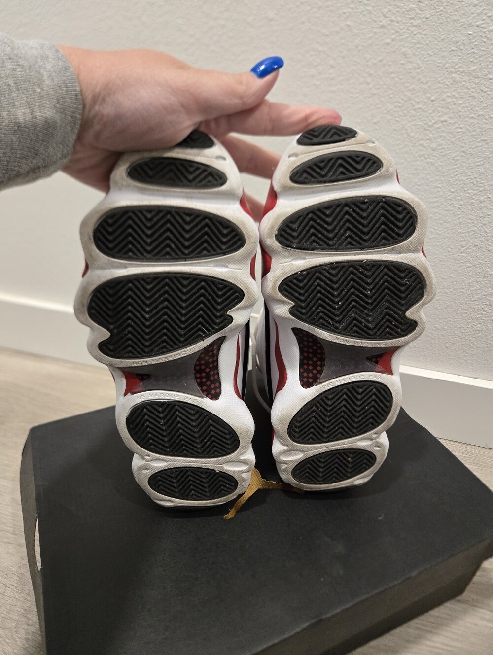 Jordan Pro Strong (GS) White/Black/Red Shoe - Picture 6 of 8